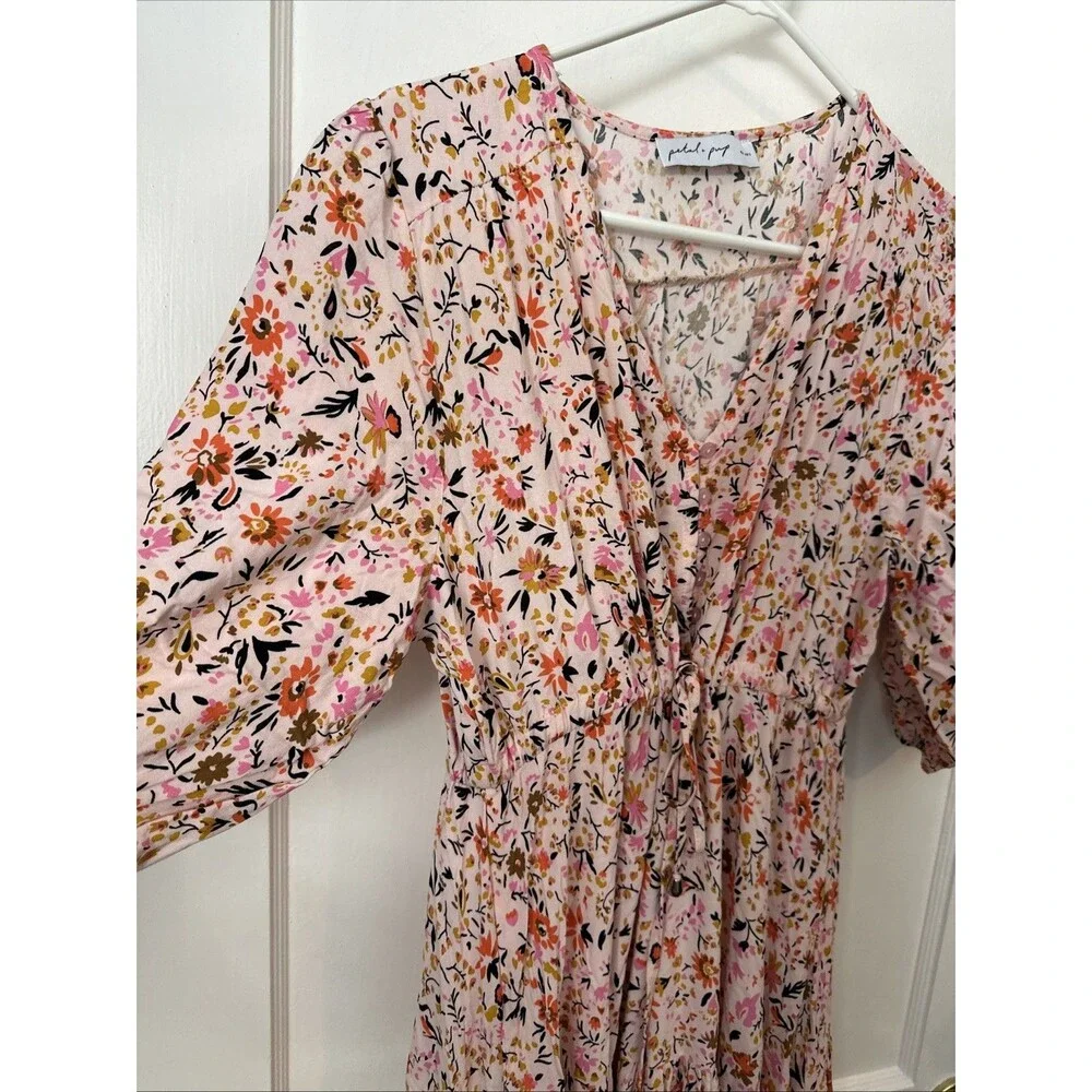 Petal And Pup Dress Floral Maxi Kelda Balloon Sleeve Prairie Women's Large - Picture 8 of 11